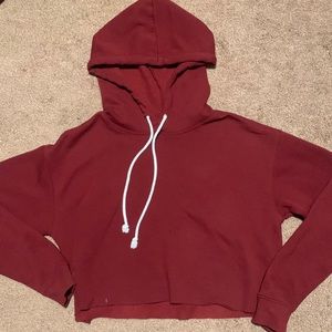 Maroon cropped hoodie